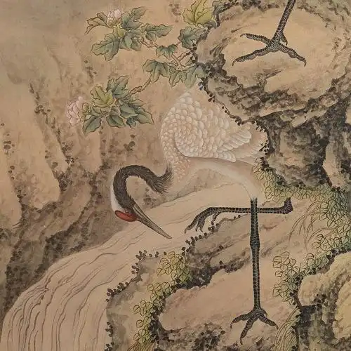 沈铨(款)《双鹤图》