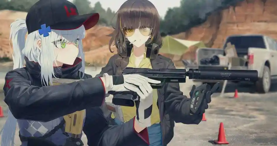 手游少女前线角色手持m416自动步枪的美少女们4k壁纸少女前线m416二