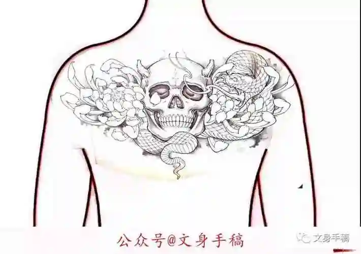 九素刺青纹身手稿第15期花胸手稿素材