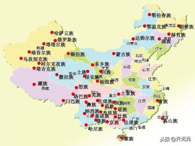 中国少数民族分布地图华北地区人口排名前三的少数民族依次是回族