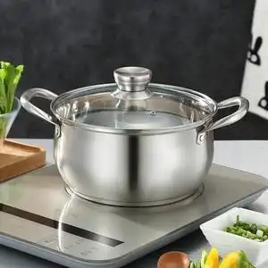 汤锅304不锈钢汤锅加厚复底家用防溢不粘大容量双耳深汤电