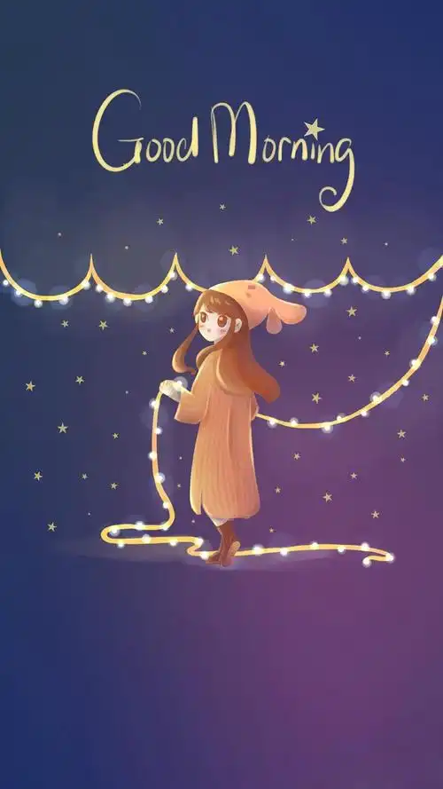 早安女孩唯美手绘iphone6s壁纸,高清图片,手机锁屏桌面-壁纸族