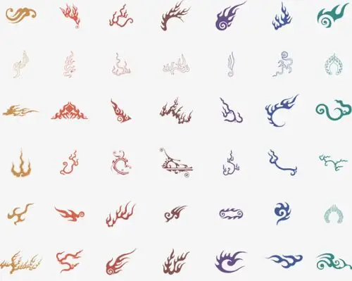 中国风古代火焰图腾纹样 免抠 作图素材 封面