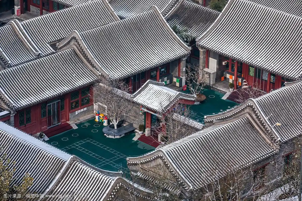 俯拍北京四合院