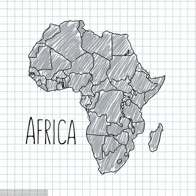 用笔在纸上手绘非洲地图