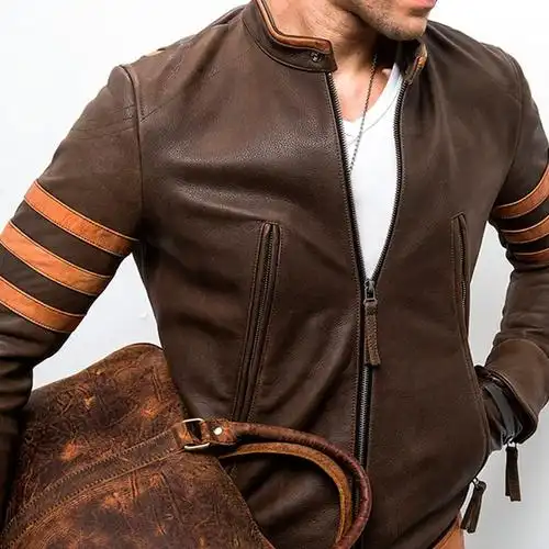 跨境男士金刚狼皮衣修身夹克logans摩托机车皮衣标准版xy999