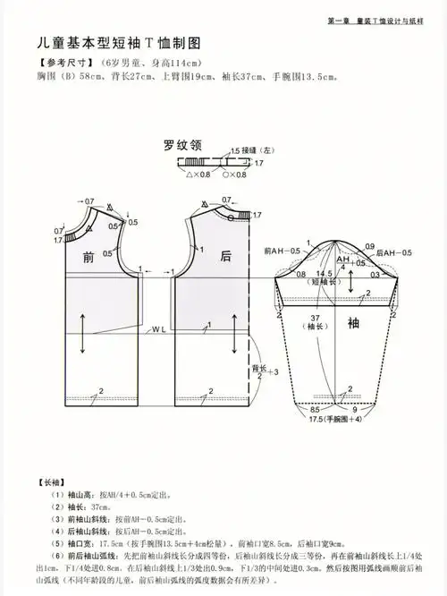 儿童基础t恤裁剪图②