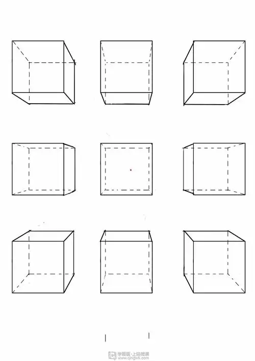 临摹一点透视正方体—绘画基础透视的练习