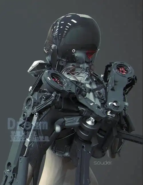 800张单兵机甲外骨骼科幻机械装甲c册插画漫画绘画cg设计素