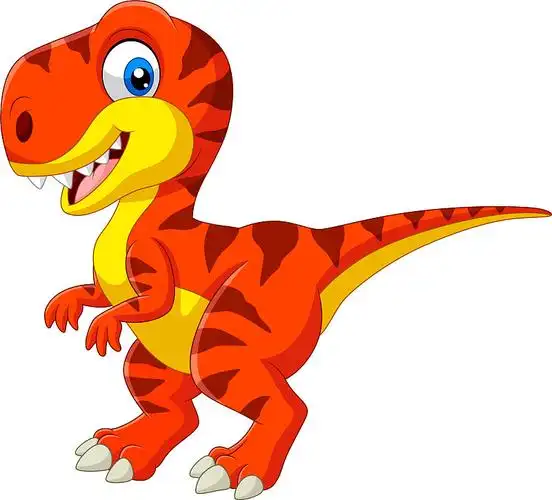 卡通霸王龙孤立在白色背景图片