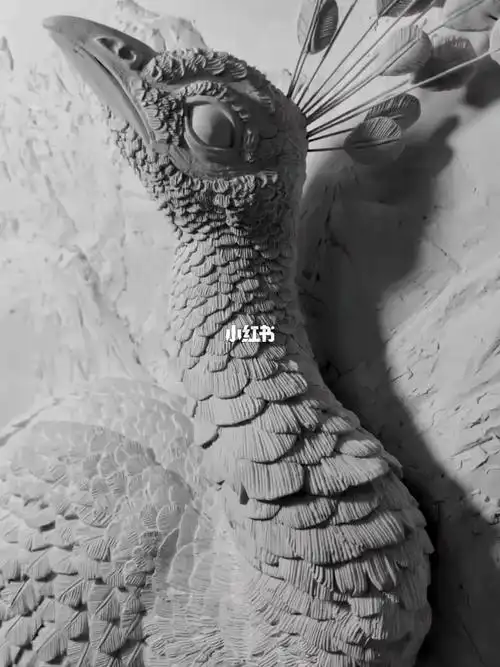 浮雕壁画孔雀