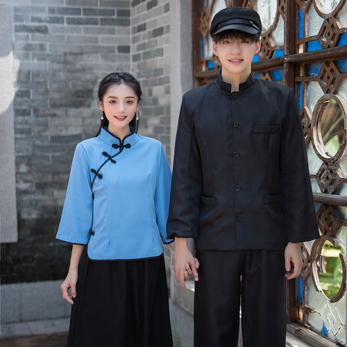 民国学生装五四青年复古国风学生中山装合唱舞台民族服装