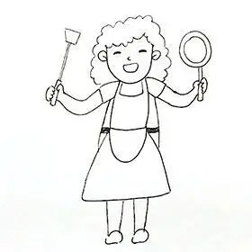 围裙妈妈简笔画