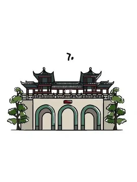 南京儿童简笔画简笔画南京建筑景点玄武湖简笔画南京夫子庙感受中国风