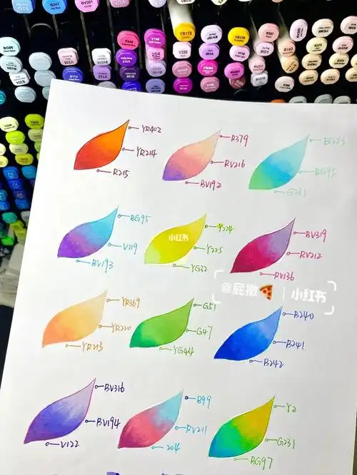 如何配色法卡勒渐变配色马克笔色号