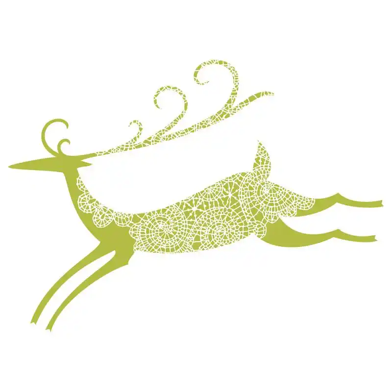 鹿孤立的轮廓矢量图.