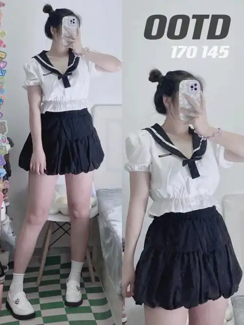 145斤这么穿又纯又辣夏日一套百元穿搭
