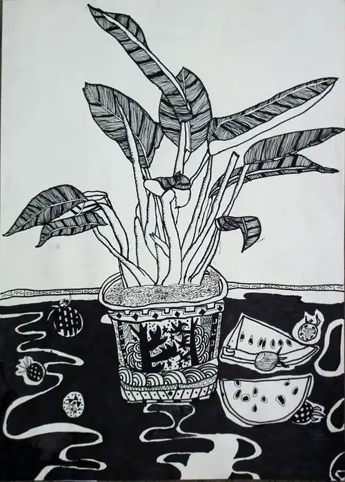 阳光画室庆"六一"书画大赛获奖作品欣赏小学提高班组《线描静物写生》