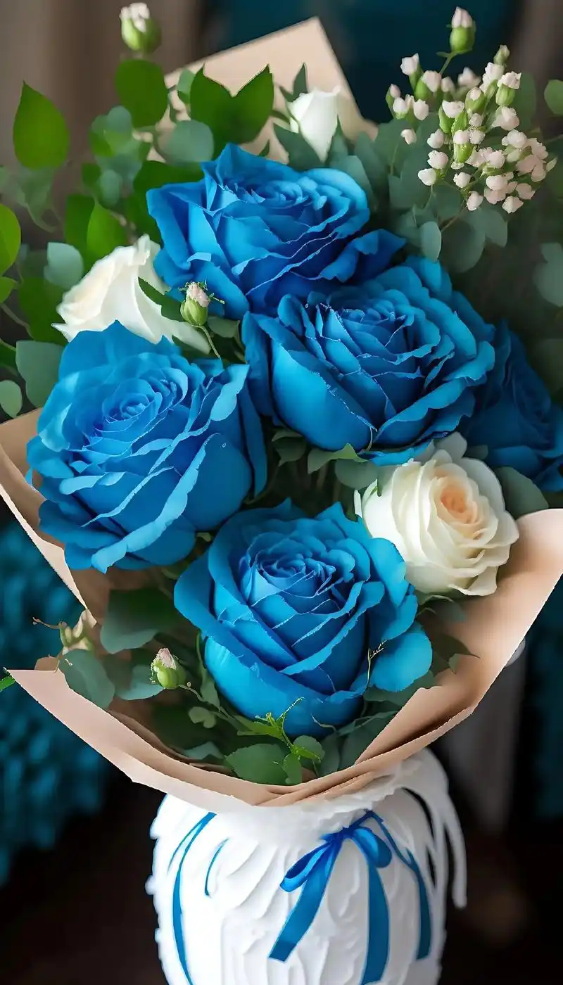 蓝玫瑰,诉说永恒的浪漫,让岁月见证你们的爱情.#好看的花一定 - 抖音