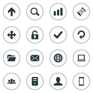 9简单的应用程序图标集可以发现这种元素作为砂计时器智能手机web