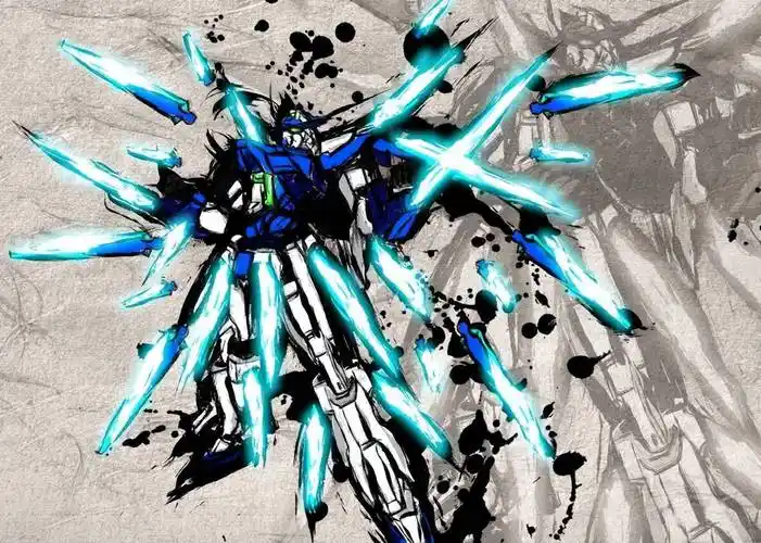 狂气的水墨风高达插画巴巴托斯狼王帅气十足