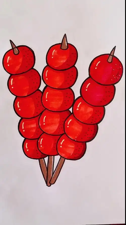 简笔画#简笔画冰糖葫芦