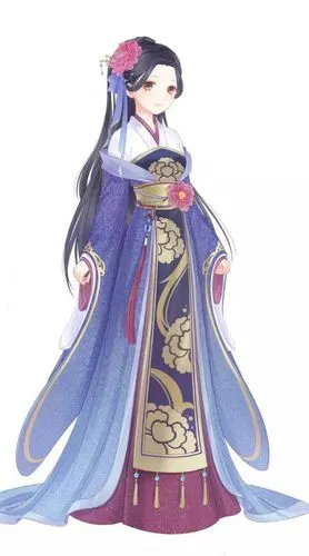 7,双子座   双子座的专属奇迹暖暖套装是古风的装扮,紫色的风格非常