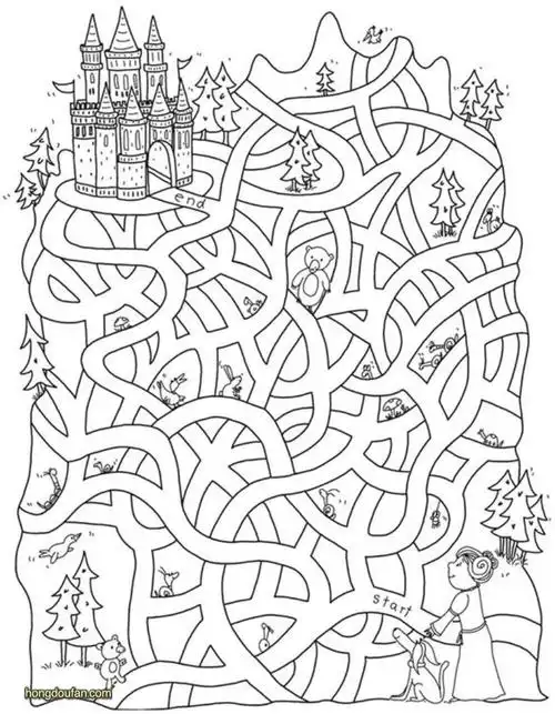 17张在线迷宫游戏图片a4可打印-红豆饭小学生简笔画大全