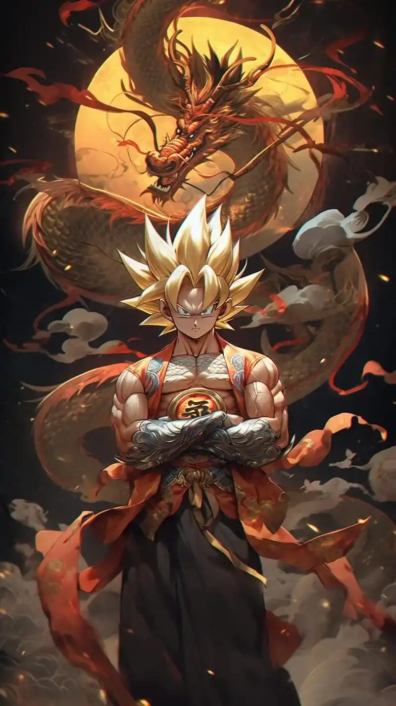 中国风,七龙珠孙悟空#欢迎取图 #美图分享 #手机壁纸 #龙 - 抖音