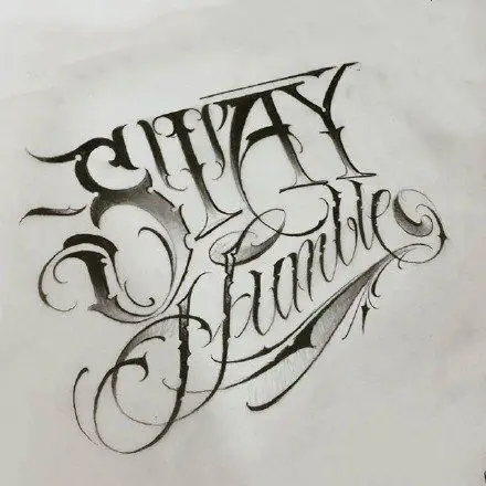 30张个性的英文花体字纹身手稿素材图案