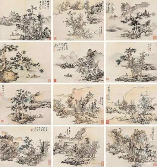 蓝瑛小品册页:小山水,大境界!