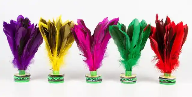 耐踢鸭毛毽子 大号彩色羽毛儿童比赛专用毽球牛筋底八彩8彩毽子 健身