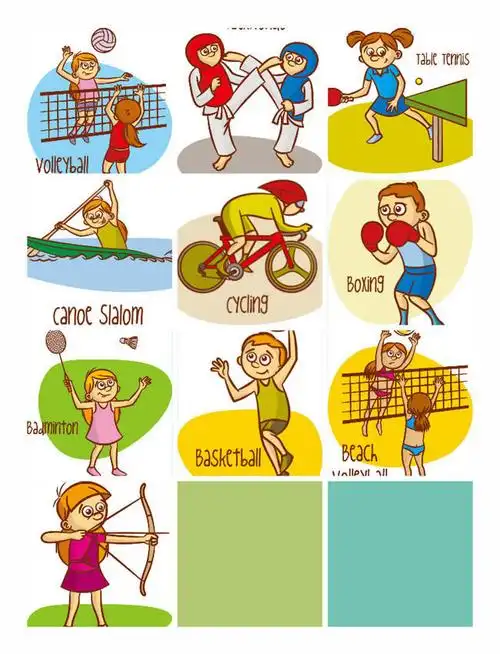 10种体育运动项目矢量图