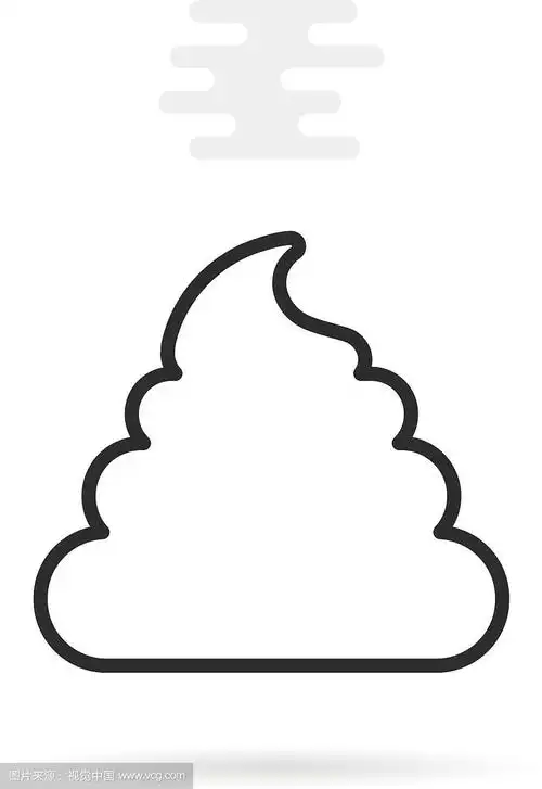 黑色细线堆屎图标