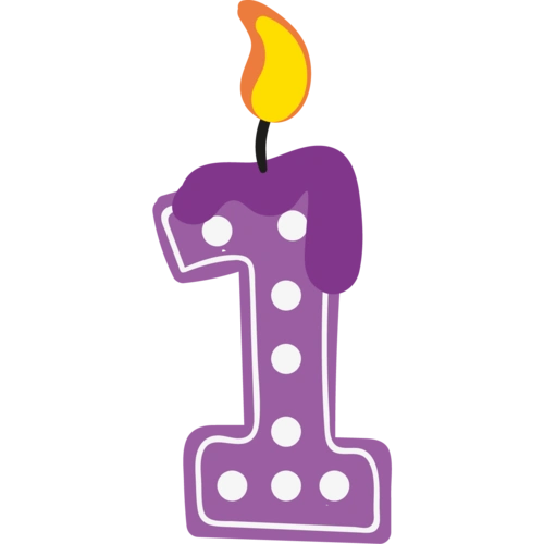 卡通手绘数字1蜡烛 图片