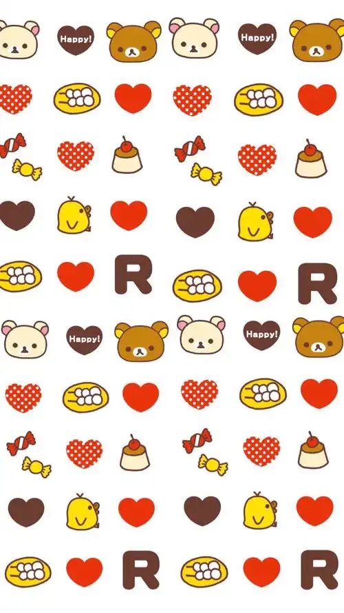 简单 插画 萌物 小清新 平铺 可爱壁纸(> )