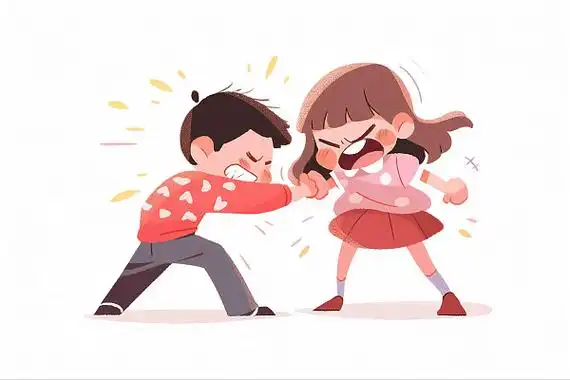 女孩和男孩在吵架卡通ai插画争吵