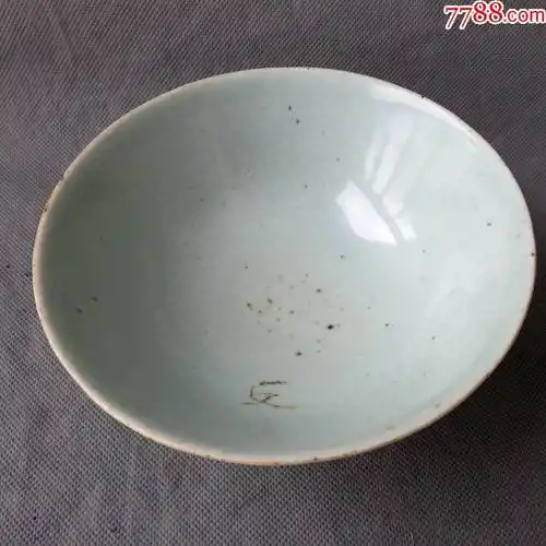 包老保真古董瓷器老瓷碗古代瓷器清代老碗豆青釉碗_古玩杂项店铺