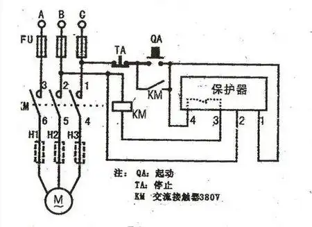电动机综合保护器接线图?