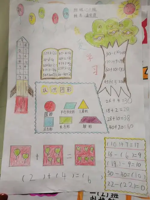 一年级数学小报