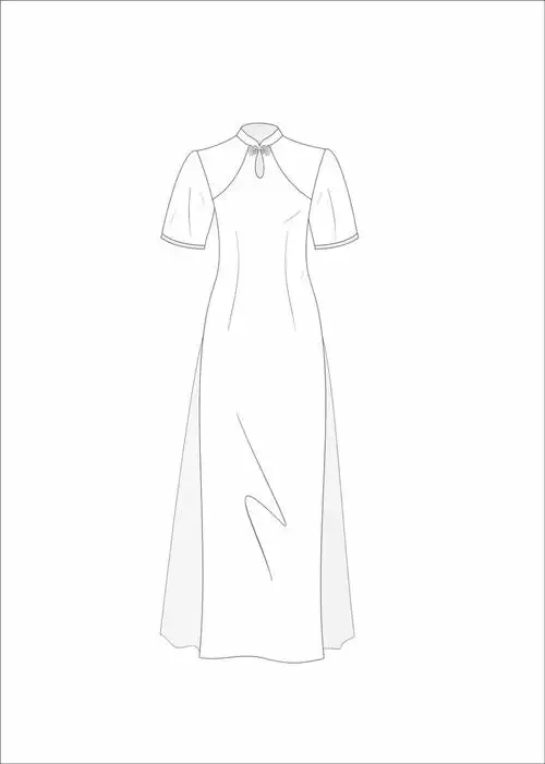 旗袍款式图正反面 可代画#服装效果图  #服装设计  #ipad  #旗袍