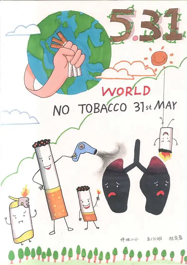 世界无烟日龙岗中小学生用绘画作品告诉你关于吸烟这些事