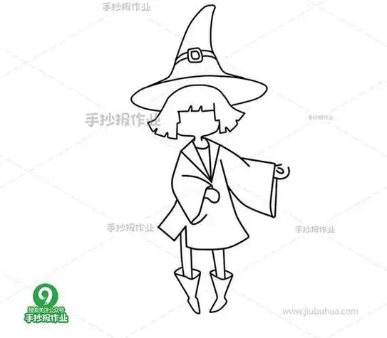 魔法女巫简笔画变魔术简笔画简单画法简笔画4唱歌的小女孩怎么画小