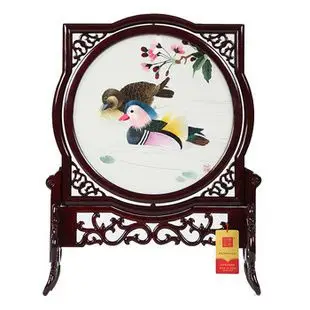 紫金湘绣精品 纯手工刺绣鸳鸯 结婚礼物 绣片30厘米