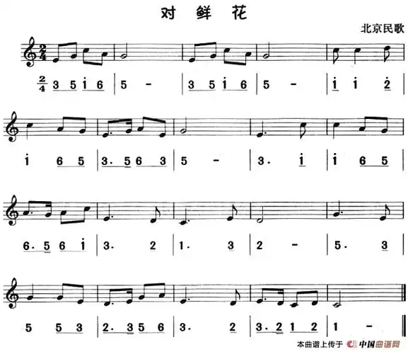 对鲜花(八孔竖笛线简谱对照版)(1)_对鲜花.png