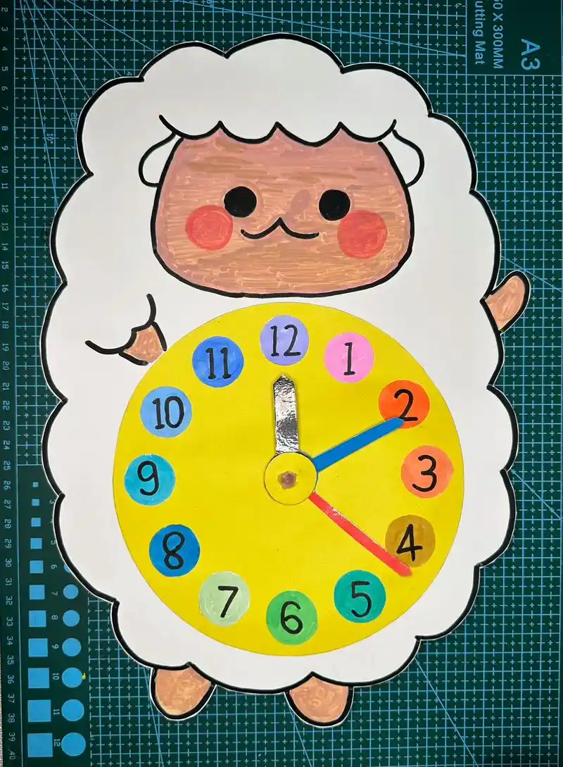 钟表手工制作 #制作钟表 #认识钟 - 抖音