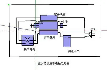 220v手电钻带正反传调速的电路原理?