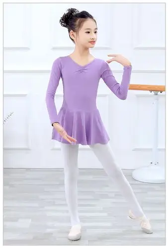 儿童舞蹈服女童春季练功服女孩长袖跳舞裙舞蹈裙芭蕾舞跳舞衣服装