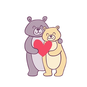 卡通爱心小熊免抠素材