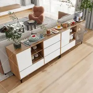 轻奢沙发背柜客厅玻璃门隔断靠山柜家用餐厅储物收纳柜横厅餐边柜